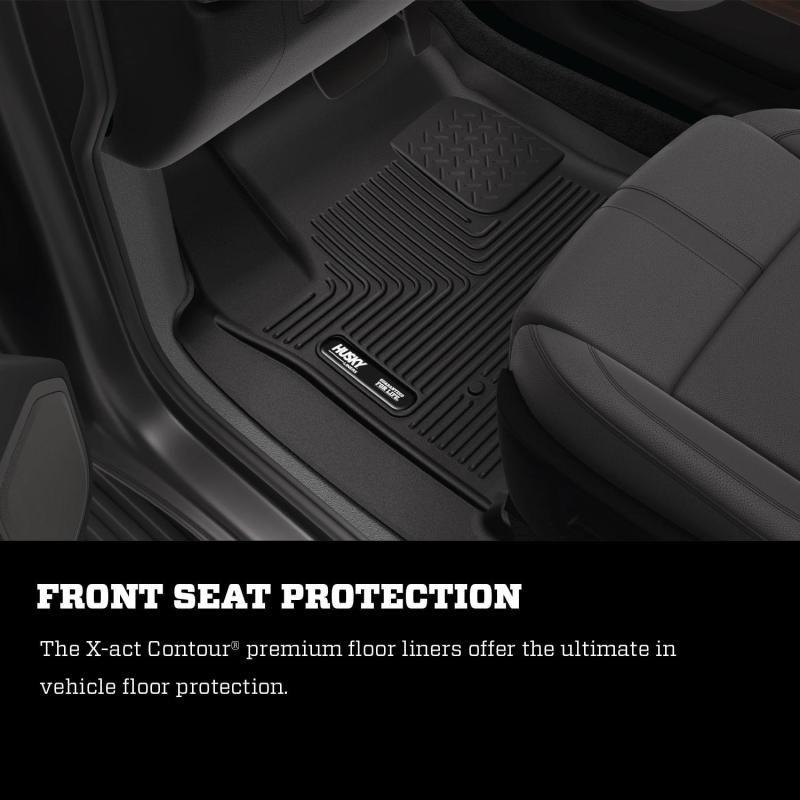 Husky Liners 07-12 GM Silverado/Tahoe/Suburban/Escalade X-Act Contour Black Floor Liners (2nd Seat)-tuningsupply.com