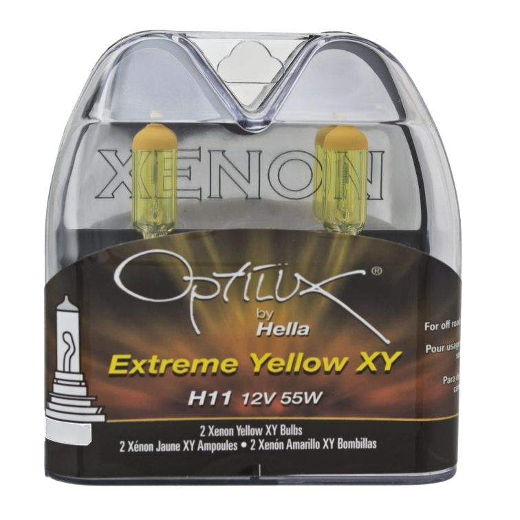 Hella Optilux H11 55W XY Extreme Yellow Bulbs (Pair)-tuningsupply.com