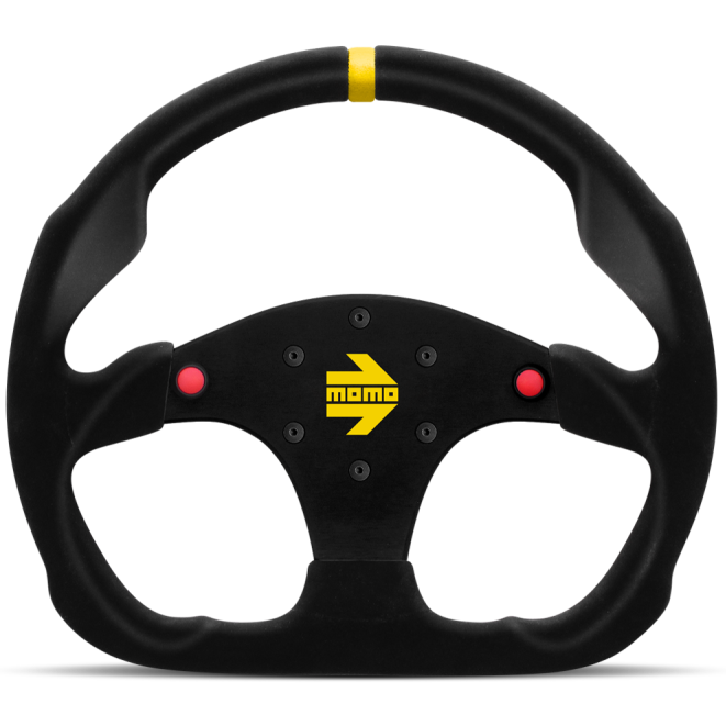 Momo MOD30 Buttons Steering Wheel 320 mm - Black Suede/Black Spokes/1 Stripe - SMINKpower Performance Parts MOMR1960/32SHB MOMO