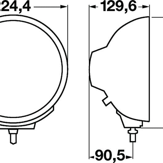 Hella Rallye 4000 Black Pencil Beam Lamp (12V H1/100W)-tuningsupply.com