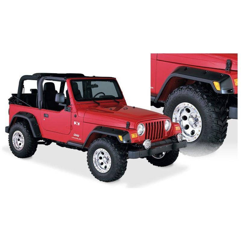 Bushwacker 97-06 Jeep TJ Pocket Style Flares 4pc - Black-tuningsupply.com