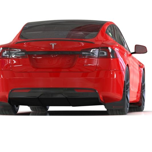 Rally Armor 21-23 Tesla Model S/ S Plaid Black UR Mud Flap w/ Metallic Black Logo - SMINKpower Performance Parts RALMF101-UR-BLK-MBK Rally Armor