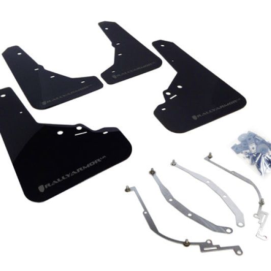 Rally Armor 12-18 Fiat 500 Black UR Mud Flap w/Grey Logo-tuningsupply.com