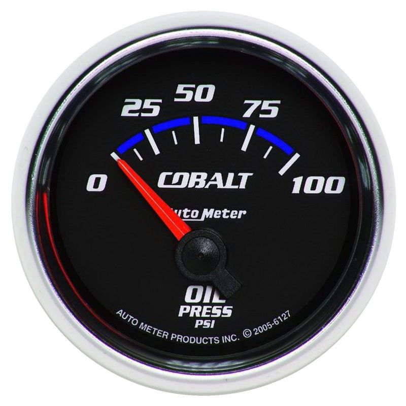 Autometer Cobalt 52mm 100 PSI Short Sweep Electric Oil Pressure Gauge-tuningsupply.com