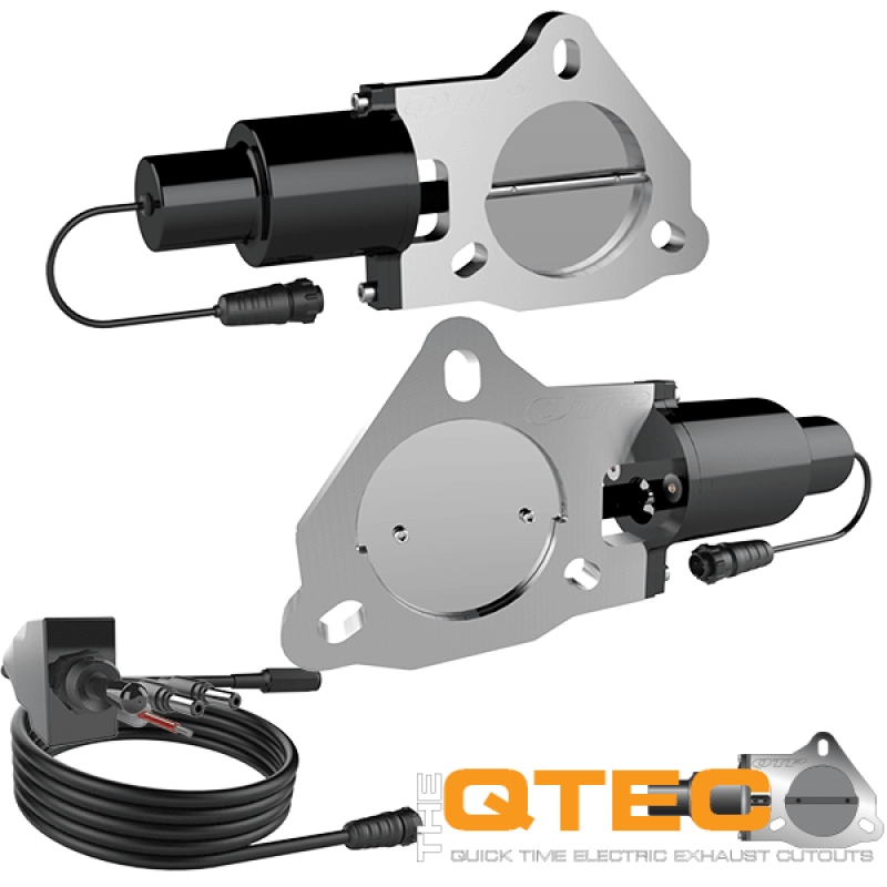 QTP 3in Bolt-On QTEC Dual Electric Cutout Valves - Pair-tuningsupply.com