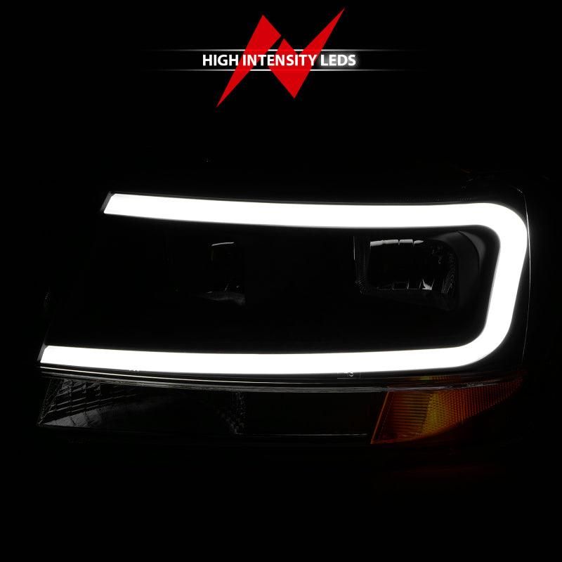 ANZO 99-04 Jeep Grand Cherokee Crystal Headlights - w/ Light Bar Black Housing-tuningsupply.com