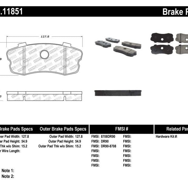 StopTech Performance 06-09 Chvy Corvette Z06 Rear Brake Pads-Brake Pads - Performance-Stoptech-STO309.11851-SMINKpower Performance Parts