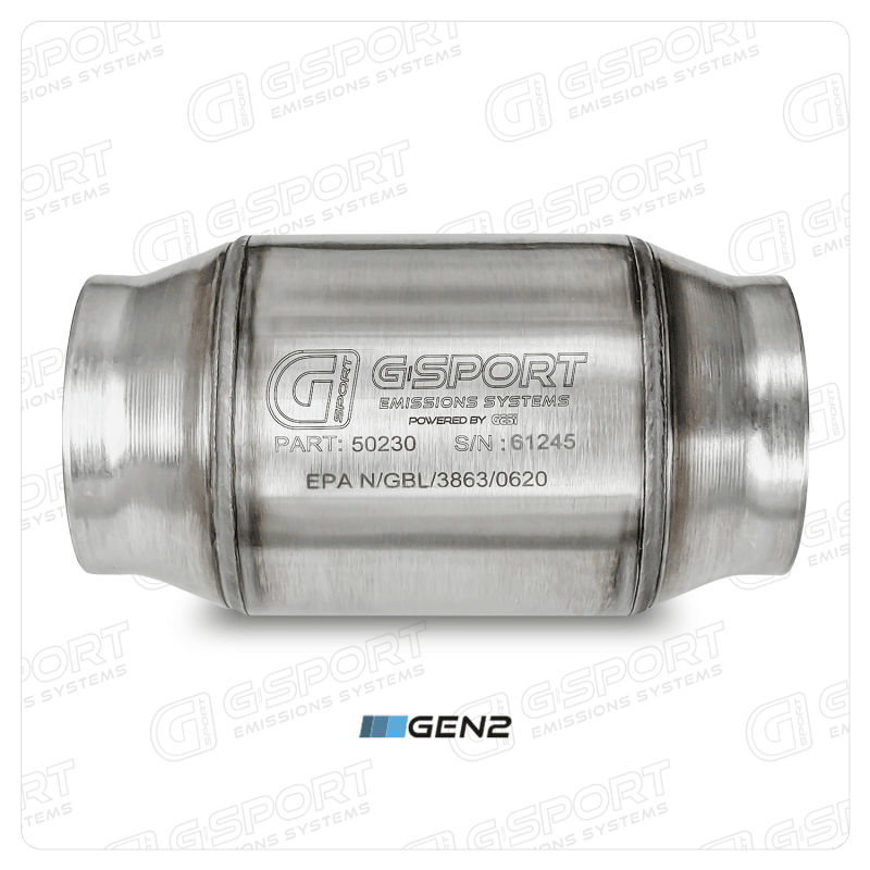 GESI G-Sport 400 CPSI GEN 2 EPA Compliant 3.0in Inlet/Outlet Catalytic Converter-4in x 4in-350-500HP-tuningsupply.com