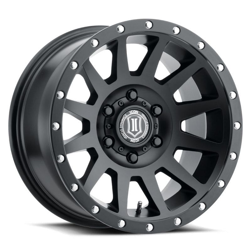 ICON Compression 17x8.5 6x5.5 0mm Offset 4.75in BS 106.1mm Bore Satin Black Wheel-tuningsupply.com