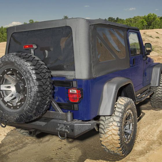 Rampage 04-06 Jeep Wrangler(TJ) Unlimited OEM Replacement Soft Upper Doors - Black Denim - SMINKpower Performance Parts RAM99635 Rampage