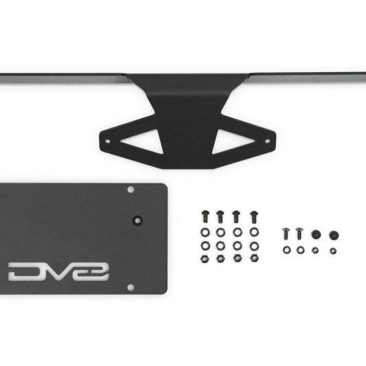 DV8 Offroad 2021 Ford Bronco Capable Bumper Slanted Front License Plate Mount-tuningsupply.com