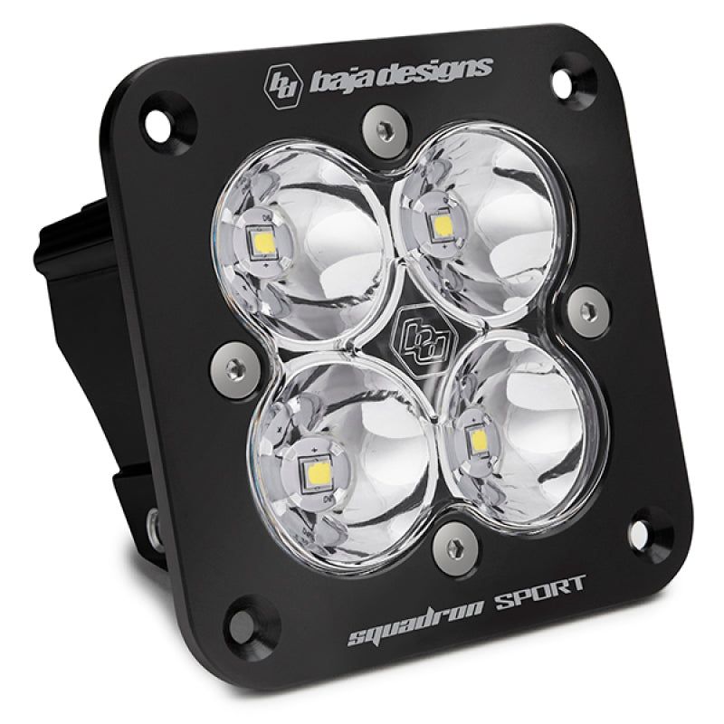 Baja Designs Squadron Sport Work/Scene Pattern Black Flush Mount LED Light Pod - Clear-tuningsupply.com