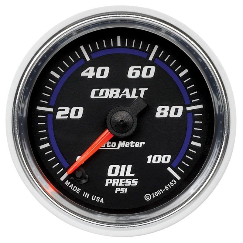 Autometer Cobalt 52mm 100 PSI Electric Oil Pressure Gauge-tuningsupply.com