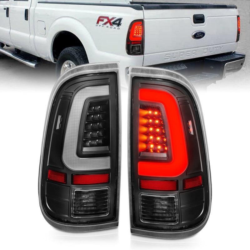 ANZO 2008-2016 Ford F-250 LED Taillights Black Housing Clear Lens (Pair)-tuningsupply.com