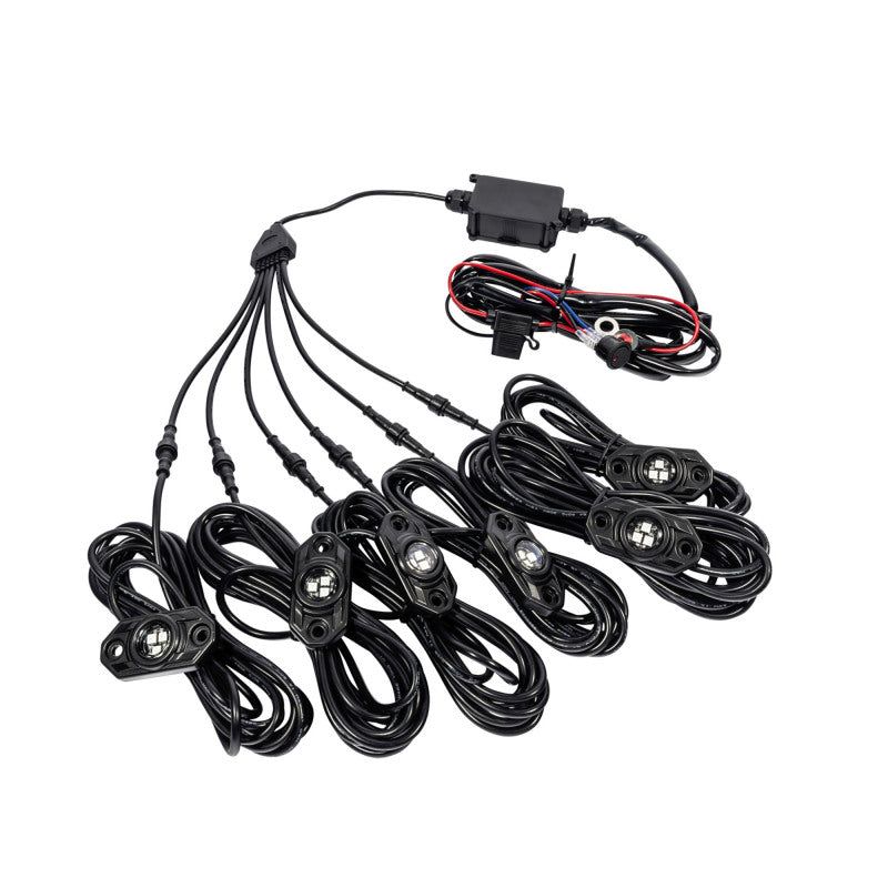 KC HiLiTES C-Series RGB LED Rock Light Kit (Incl. Wiring) - Set of 6-tuningsupply.com