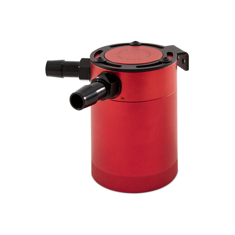 Mishimoto Compact Baffled Oil Catch Can - 2-Port - Red-tuningsupply.com