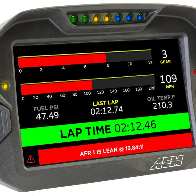 AEM CD-7 Non Logging Race Dash Carbon Fiber Digital Display (CAN Input Only)-tuningsupply.com