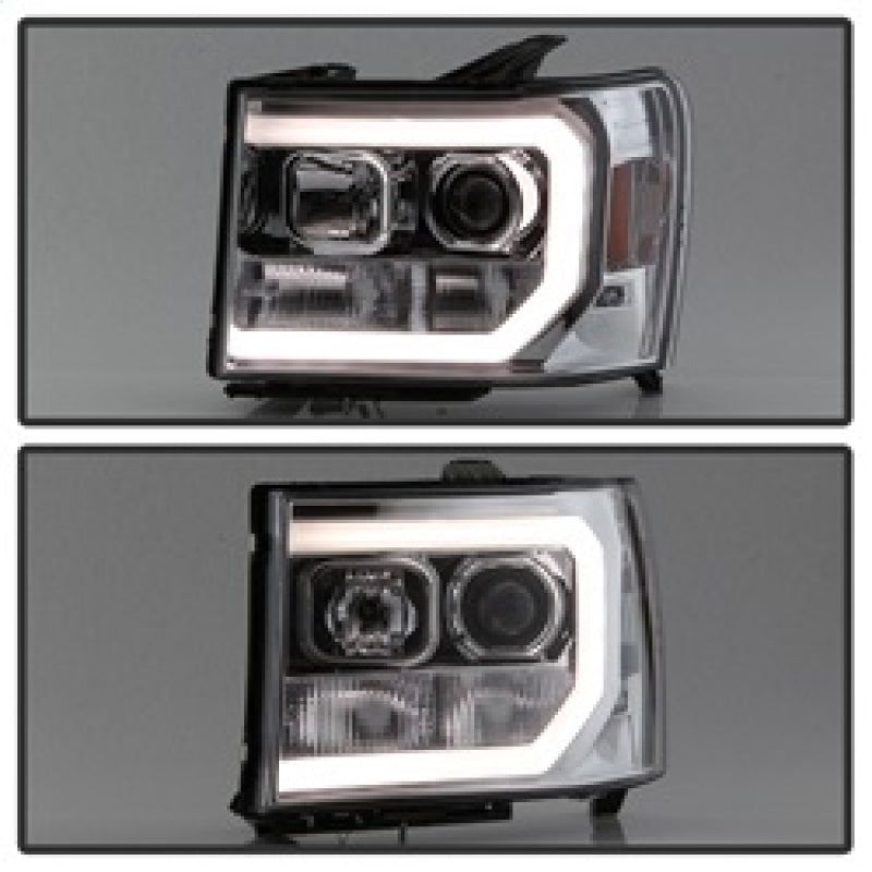 Spyder GMC Sierra 1500/2500/3500 07-13 V2 Projector Headlights - Chrome PRO-YD-GS07V2-LBDRL-C-Headlights-SPYDER-SPY5083647-SMINKpower Performance Parts