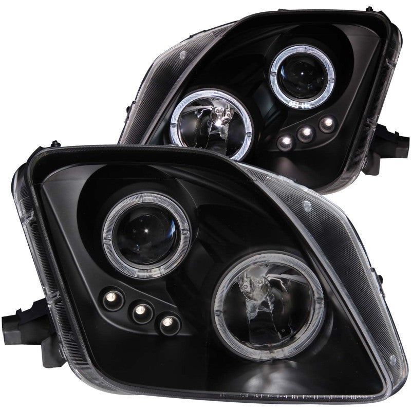 ANZO 1997-2001 Honda Prelude Projector Headlights w/ Halo Black w/ LED-tuningsupply.com