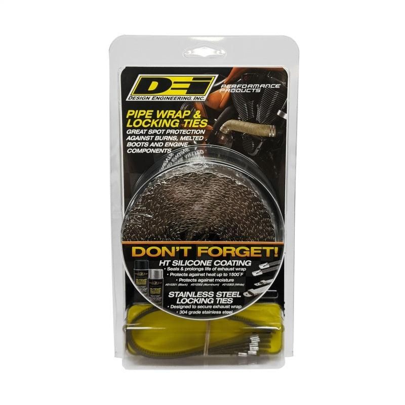 DEI Exhaust Wrap Kit - Pipe Wrap and Locking Tie - Titanium-tuningsupply.com