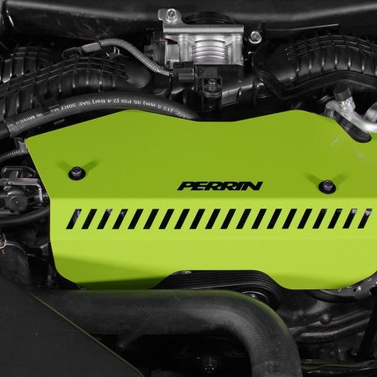 Perrin 2022+ Subaru WRX Pulley Cover - Neon Yellow - SMINKpower Performance Parts PERPSP-ENG-153NY Perrin Performance