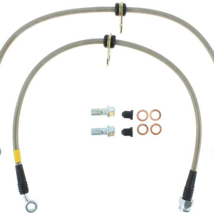 StopTech 02-05 Honda Civic Stainless Steel Front Brake Line Kit-Brake Line Kits-Stoptech-STO950.40009-SMINKpower Performance Parts