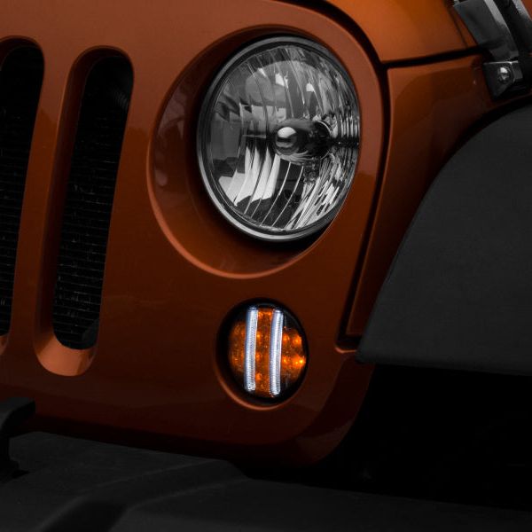 Raxiom 07-18 Jeep Wrangler JK Axial Series LED Front Turn Signals (Smoked) - SMINKpower Performance Parts RAXJ119943 Raxiom