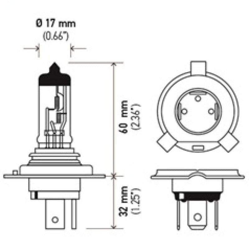 Hella Halogen H4 12V 60/55W Bulb-tuningsupply.com