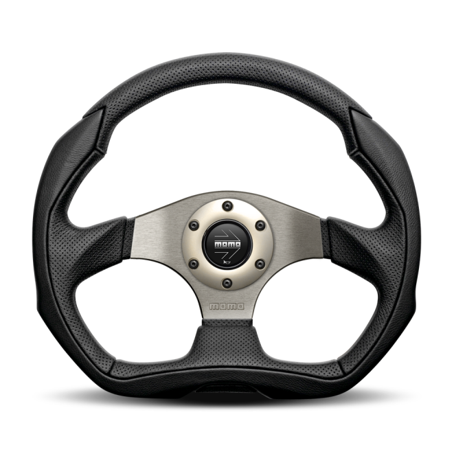 Momo Eagle Steering Wheel 350 mm - Black Leather/Anth Spokes-tuningsupply.com