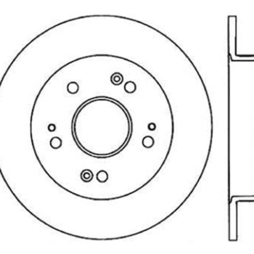 StopTech 06-07 Acura CSX (Canada) / 06-09 Honda Civic / 97-01 Prelude Drilled Right Rear Rotor-Brake Rotors - Drilled-Stoptech-STO128.40040R-SMINKpower Performance Parts