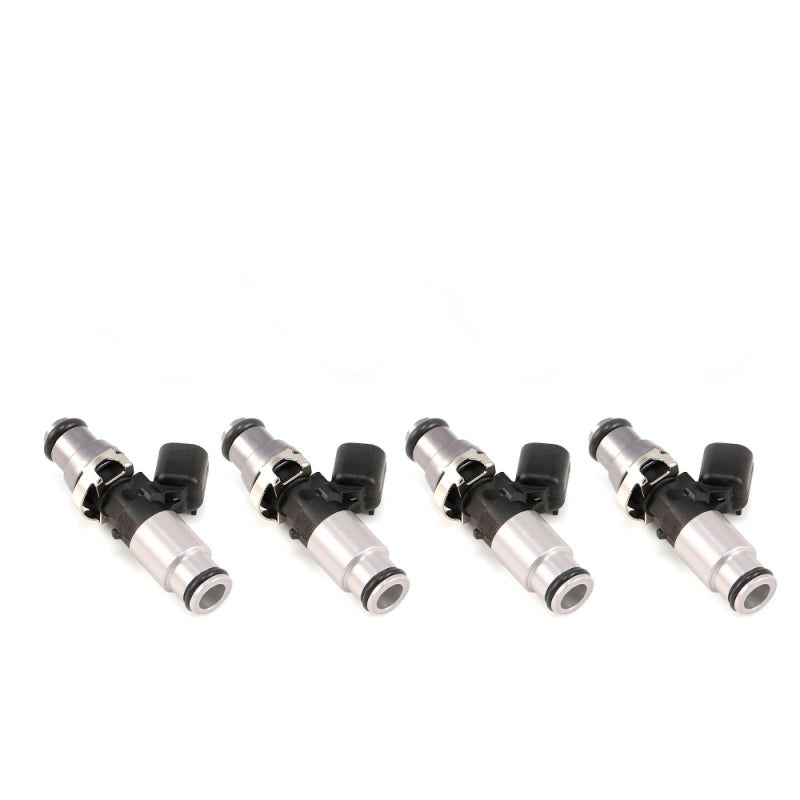 Injector Dynamics 1050X Injectors 14mm (Grey) Adaptor Top - (Silver) Bottom Adapter (Set of 4)-tuningsupply.com