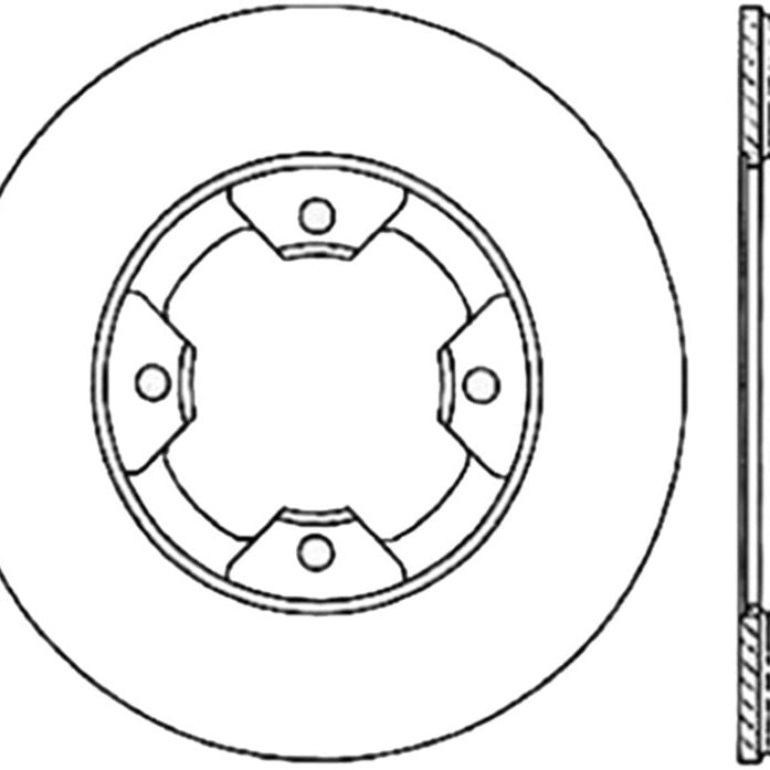 StopTech Power Slot 84-85 Nissan 300ZX Slotted & Drilled Right Front Rotor-Brake Rotors - Slot & Drilled-Stoptech-STO127.42034R-SMINKpower Performance Parts