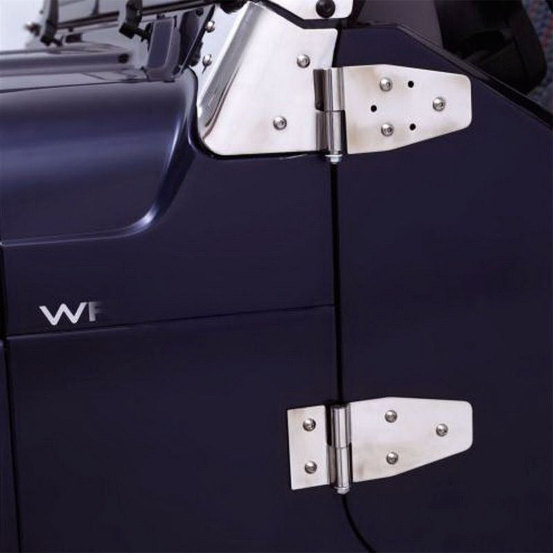 Rampage 1976-1983 Jeep CJ5 Lower Door Hinges - Stainless-Doors-Rampage-RAM7407-SMINKpower Performance Parts