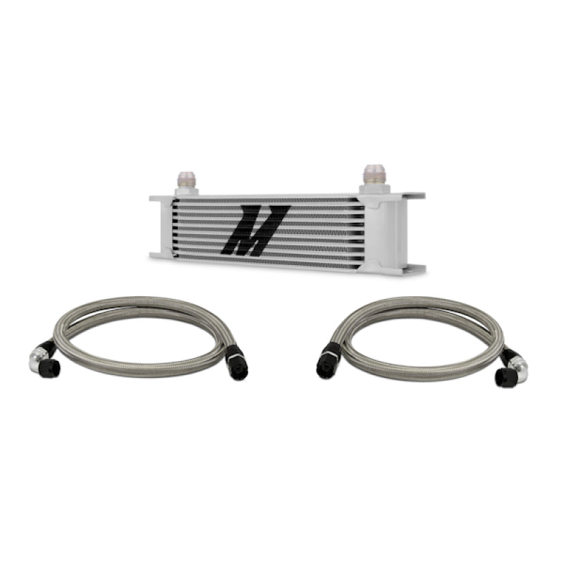 Mishimoto Universal 10 Row Oil Cooler Kit (Metal Braided Lines)-tuningsupply.com