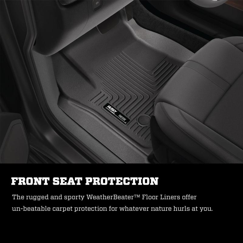 Husky Liners 14 Chevrolet Silverado/14 GMC Sierra 1500 Weatherbeater Black 2nd Seat Floor Liner-tuningsupply.com