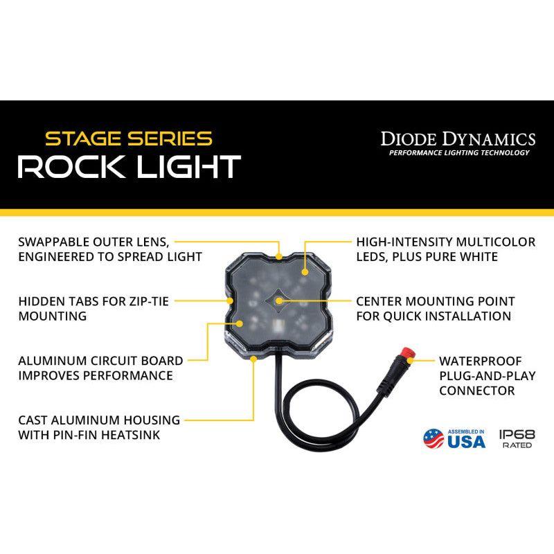 Diode Dynamics Stage Series RGBW LED Rock Light (8-pack)-tuningsupply.com