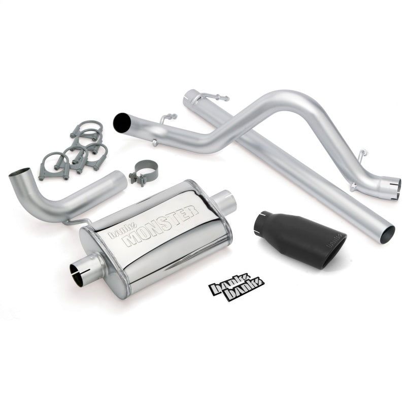 Banks Power 07-11 Jeep 3.8L Wrangler - 2dr Monster Exhaust System - SS Single Exhaust w/ Black Tip-tuningsupply.com