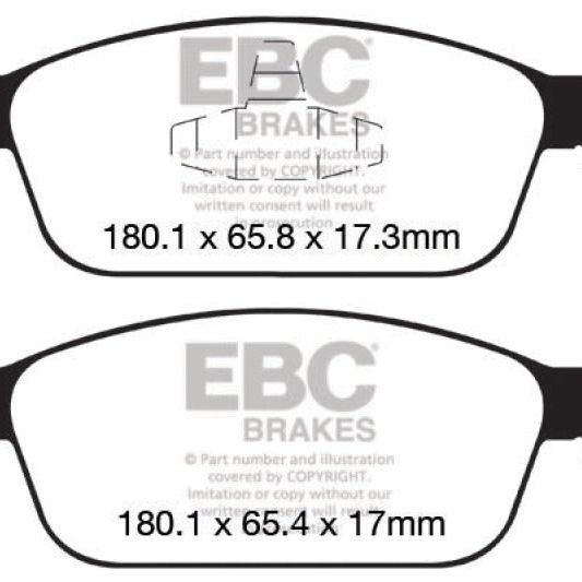 EBC 12+ Ford Focus 2.0 Turbo ST Yellowstuff Front Brake Pads-tuningsupply.com