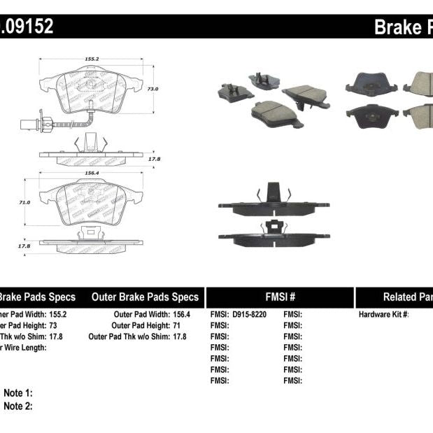 StopTech Performance 07-09 Mazda 3 Front Brake Pads-Brake Pads - Performance-Stoptech-STO309.09152-SMINKpower Performance Parts