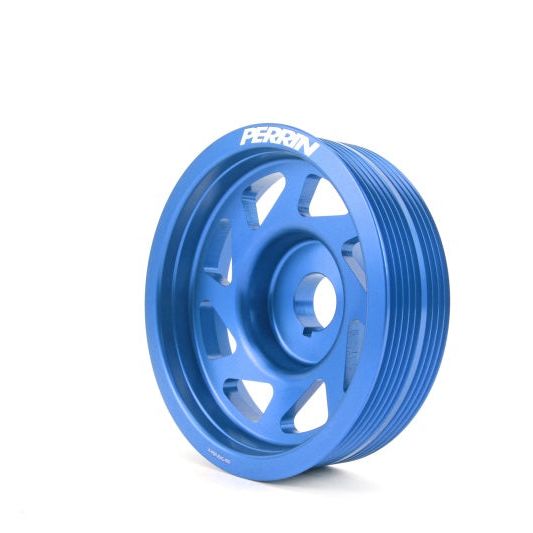 Perrin 93-11 Subaru Impreza / 02-14 WRX / 04-21 STI EJ Crank Pulley - Blue (w/AC)-Pulleys - Crank, Underdrive-Perrin Performance-PERPSP-ENG-100BL-SMINKpower Performance Parts