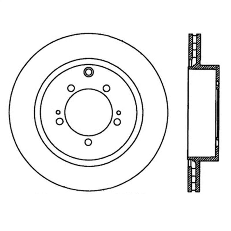 StopTech Power Slot 03-06 Evo 8 & 9 Slotted Right Rear Rotor-Brake Rotors - Slotted-Stoptech-STO126.46065SR-SMINKpower Performance Parts