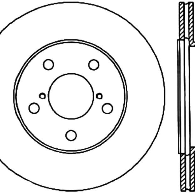 StopTech 05-07 Subaru Impreza WRX/STi Slotted & Drilled Left Rear Rotor-Brake Rotors - Slot & Drilled-Stoptech-STO127.47023L-SMINKpower Performance Parts