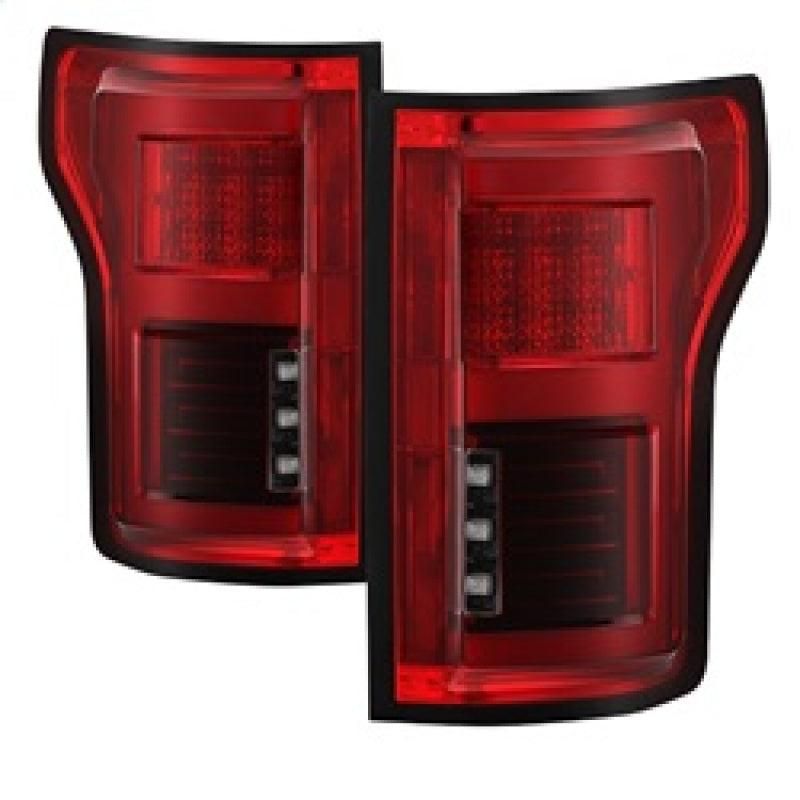 Spyder 15-18 Ford F-150 LED Tail Lights (w/Blind Spot) - Red Clear (ALT-YD-FF15015BS-LBLED-RC) - SMINKpower Performance Parts SPY5085320 SPYDER