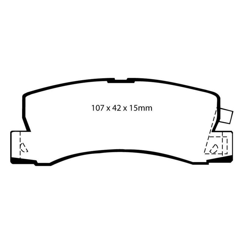 EBC 90-91 Lexus ES250 2.5 Yellowstuff Rear Brake Pads-tuningsupply.com