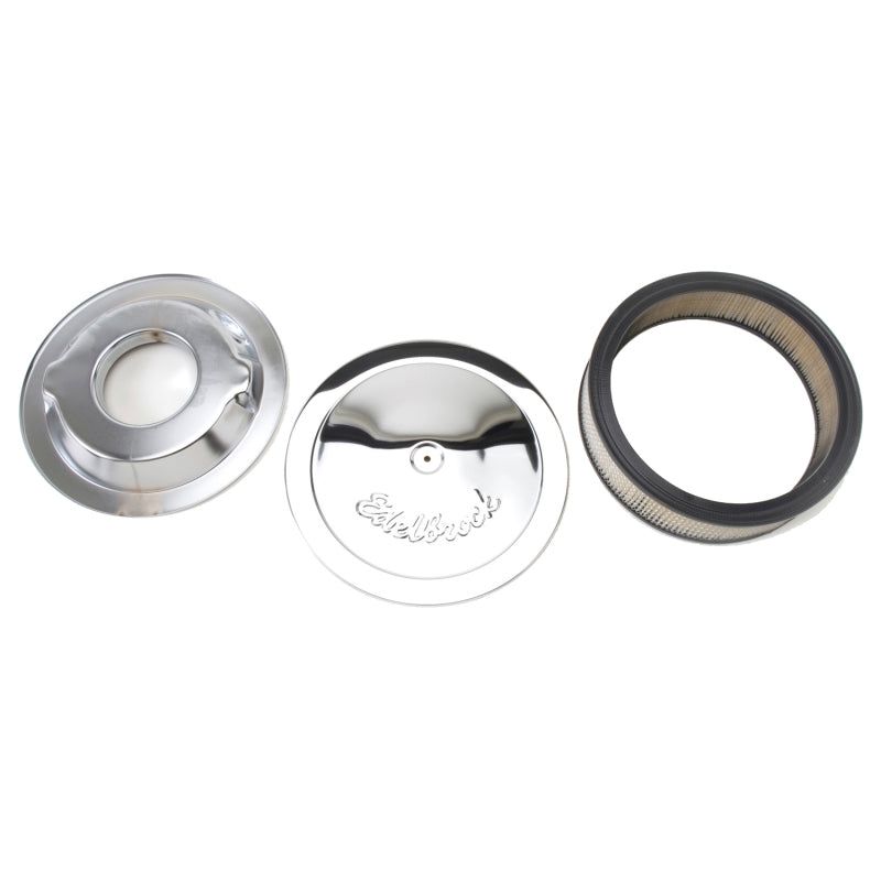 Edelbrock Air Cleaner Pro-Flo Series Round Steel Top Paper Element 14In Dia X 3 75In Dropped Base-tuningsupply.com