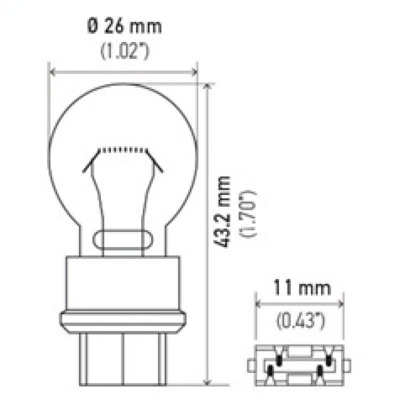 Hella Bulb 3157 12V 27/7W W2.5x16q S8-tuningsupply.com