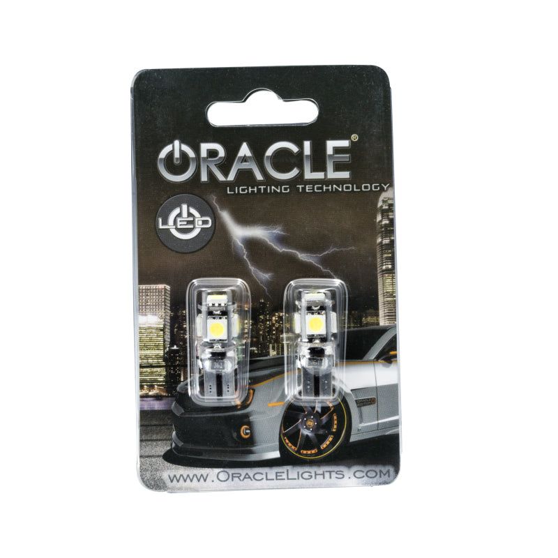 Oracle T10 5 LED 3 Chip SMD Bulbs (Pair) - Cool White SEE WARRANTY-tuningsupply.com