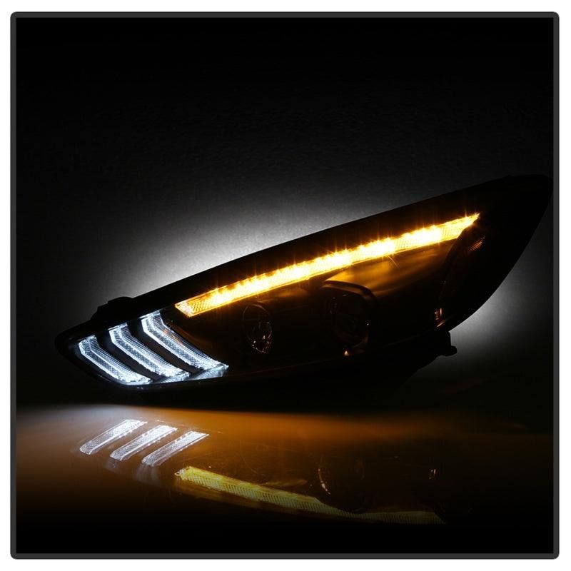 Spyder 15-18 Ford Focus Projector Headlights - Seq Turn Light Bar - Black PRO-YD-FF15-LBSEQ-BK - SMINKpower Performance Parts SPY5086105 SPYDER