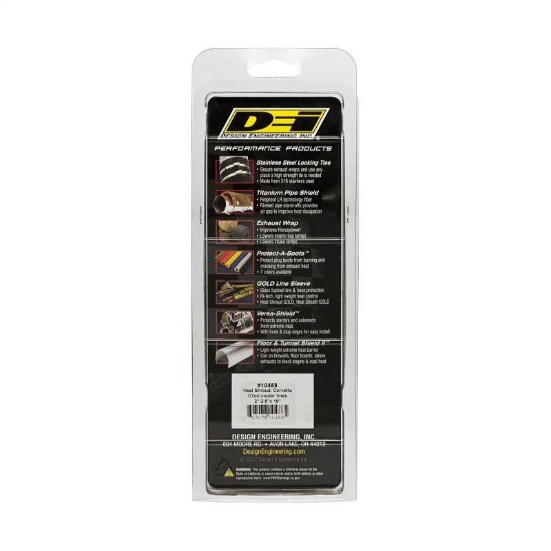 DEI Corvette C7 Oil Cooler Line Sleeves 2in - 2-1/2in x 18in Heat Shroud-tuningsupply.com