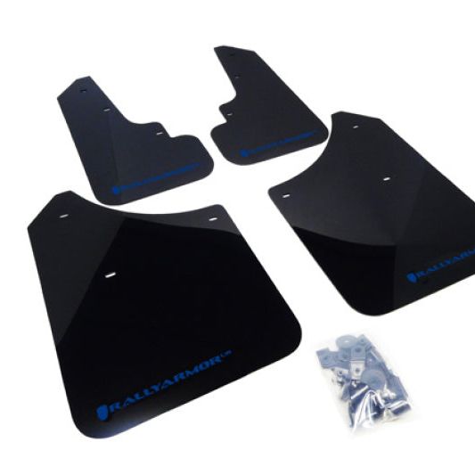 Rally Armor 03-08 Subaru Forester Black UR Mud Flap w/ Blue Logo-tuningsupply.com